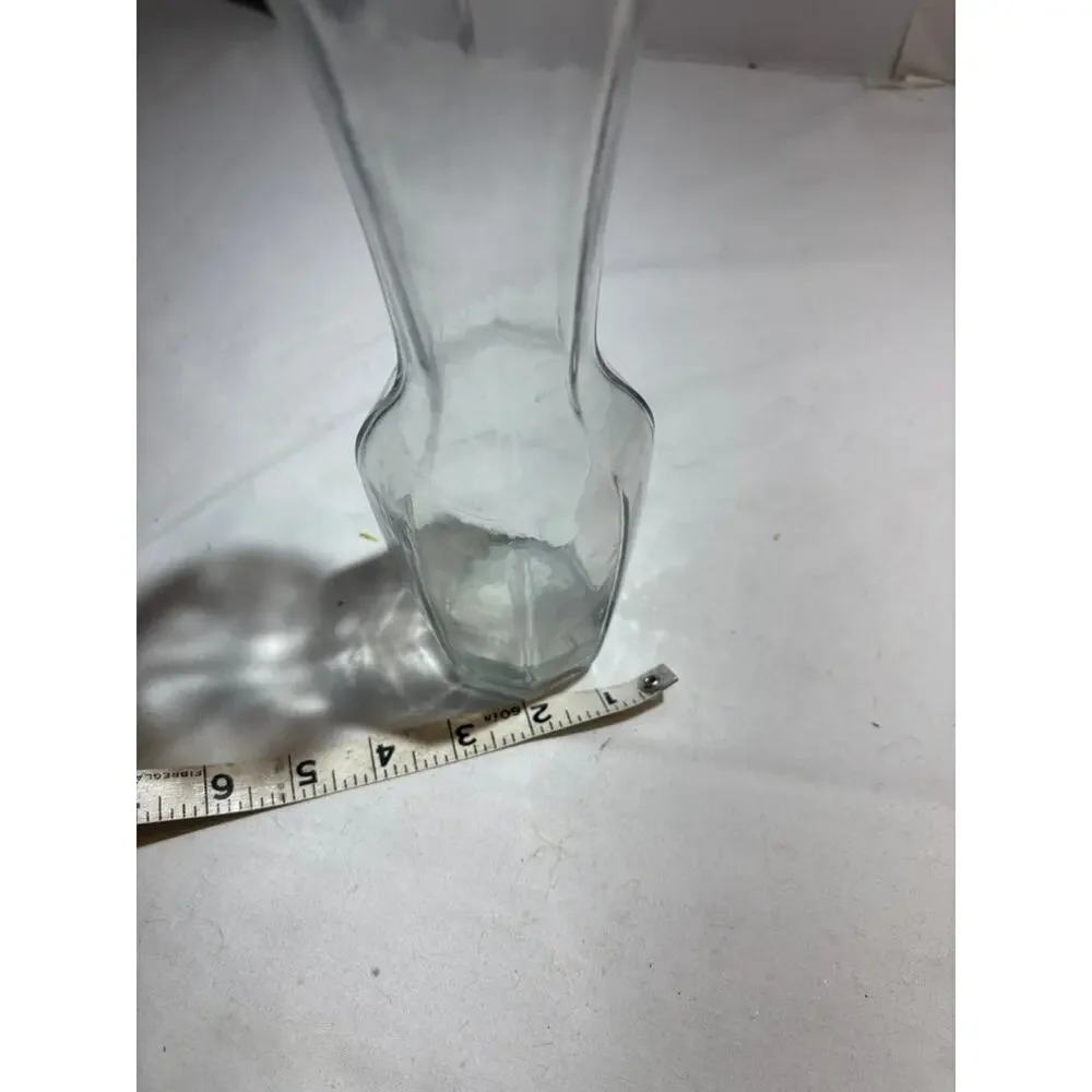 Vintage Clear Glass Vase with Flared Rim